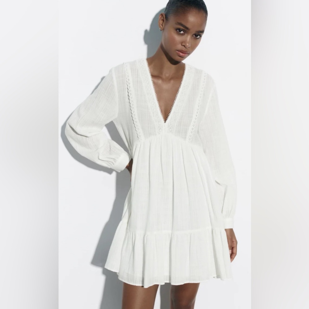 NWT Zara white mini dress